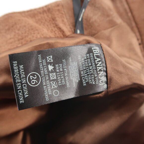 Blank NYC Brown Leather Skirt Full Zip Front Size 26 - Picture 2 of 6